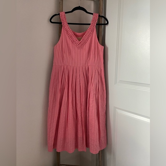 Abercrombie - Moulinette Soeurs Pink Black Polka Dot Fit and Flare Dress - Picture 2 of 5